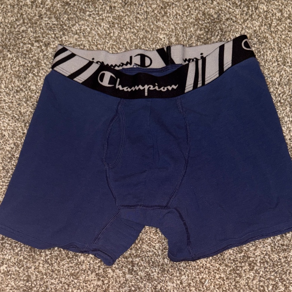 Champion Men's Blue Boxer Briefs with Black Waistband